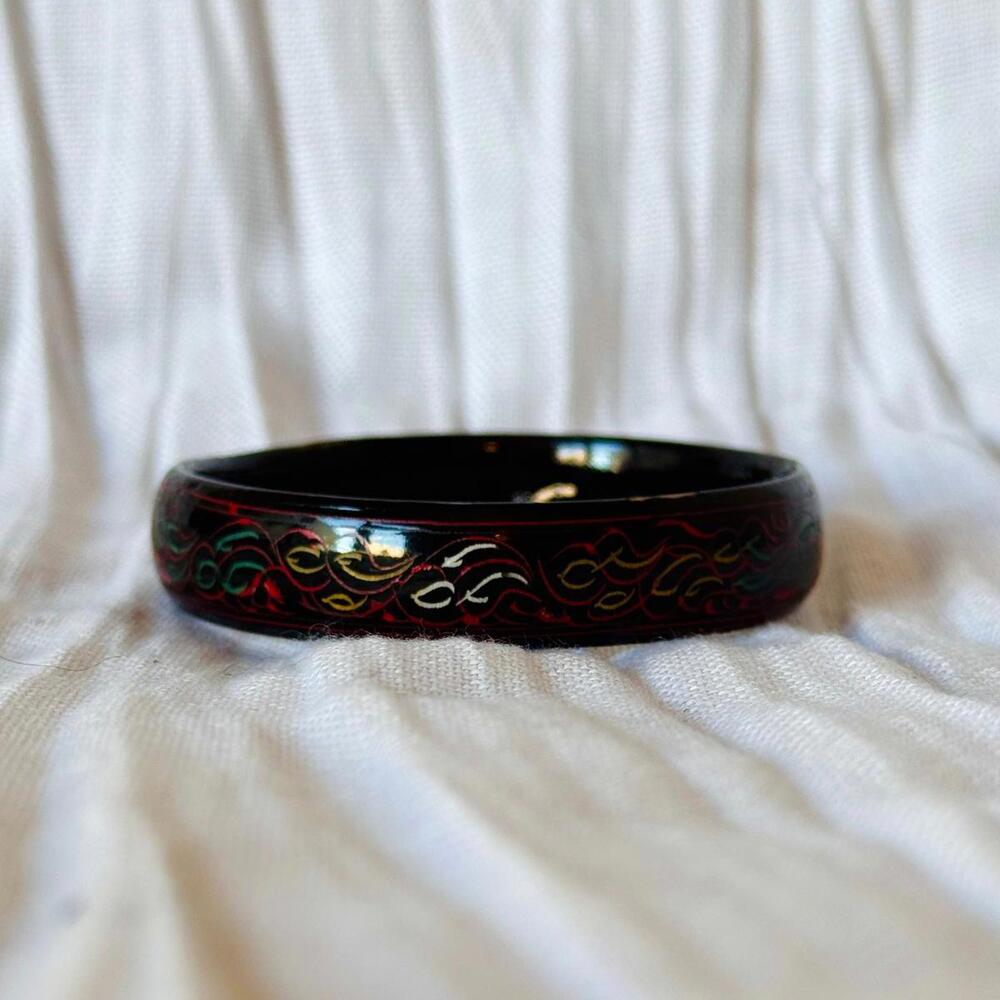 Black Bangle Bracelet